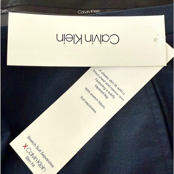 Calvin Klein Mens Slim-Fit Stretch Suit Separates Pants Slacks Blue Size 40 x 29 - Picture 4 of 9